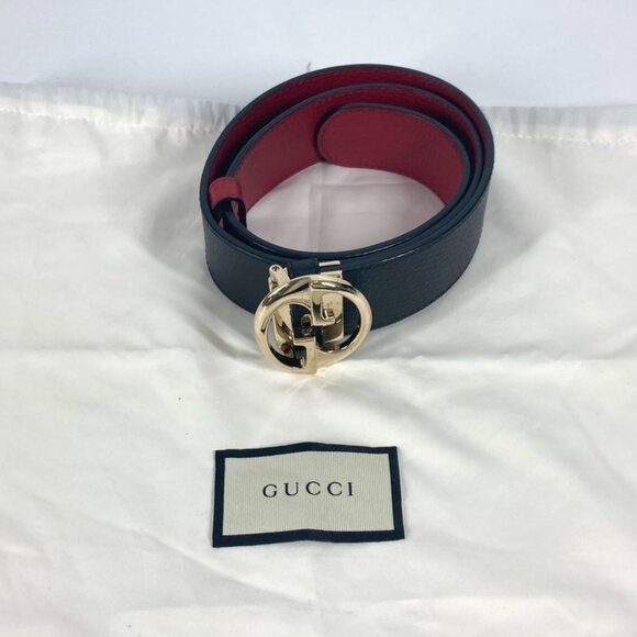 Gucci Belt Double G Logo Buckle Leather Red main image 5